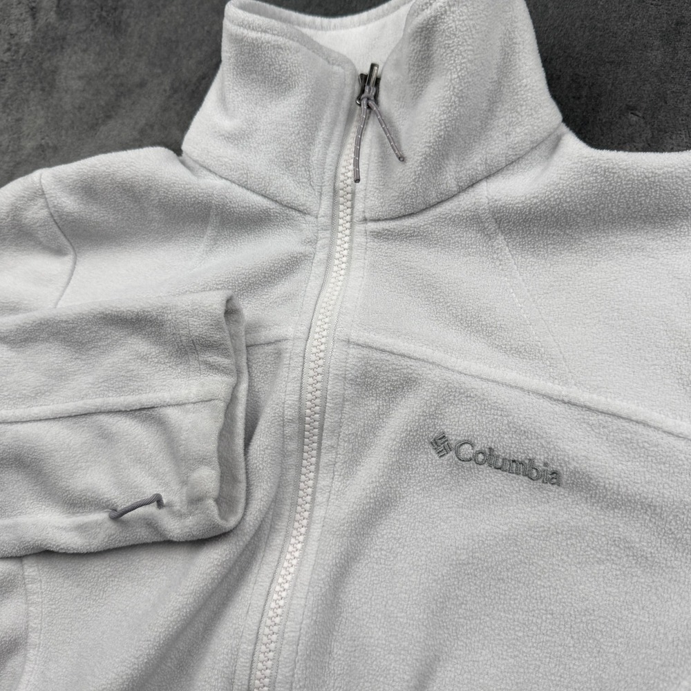 Columbia Benton Springs Fleece Jacket Womens XS Light Gray Full Zip Excellent